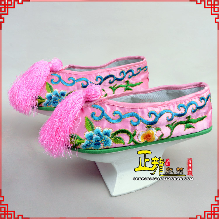 福鼎京越剧戏鞋花盆底清朝皇后贵妃宫女花盆底 旗鞋