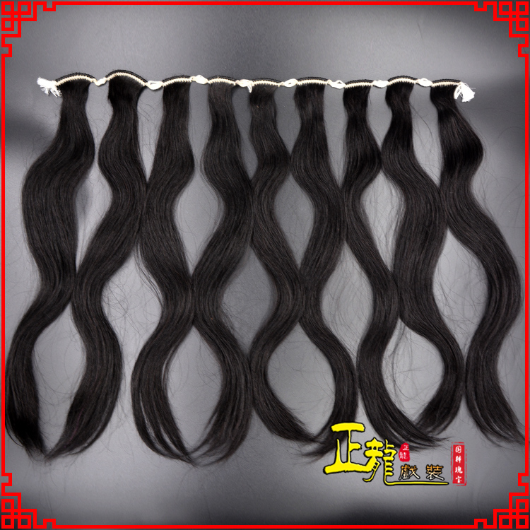 福鼎京剧戏曲头饰包大头青衣旦角水鬓 手工加密真发片子