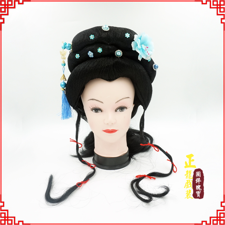 福鼎戏剧服装京剧越剧小旦花旦丫鬟假发 小姐头套