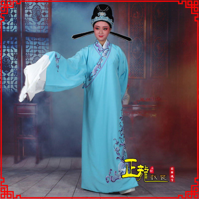 福鼎梁祝才子唐伯虎黄梅戏古装褶子草波纹小生衣