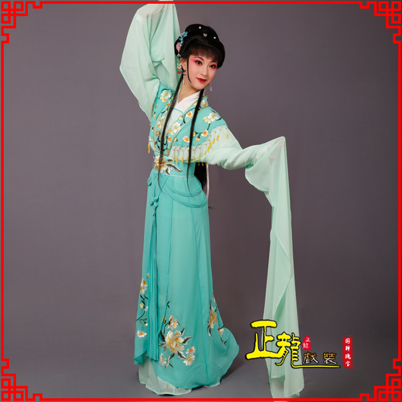 福鼎青衣水袖戏服演出服 云肩花旦衣